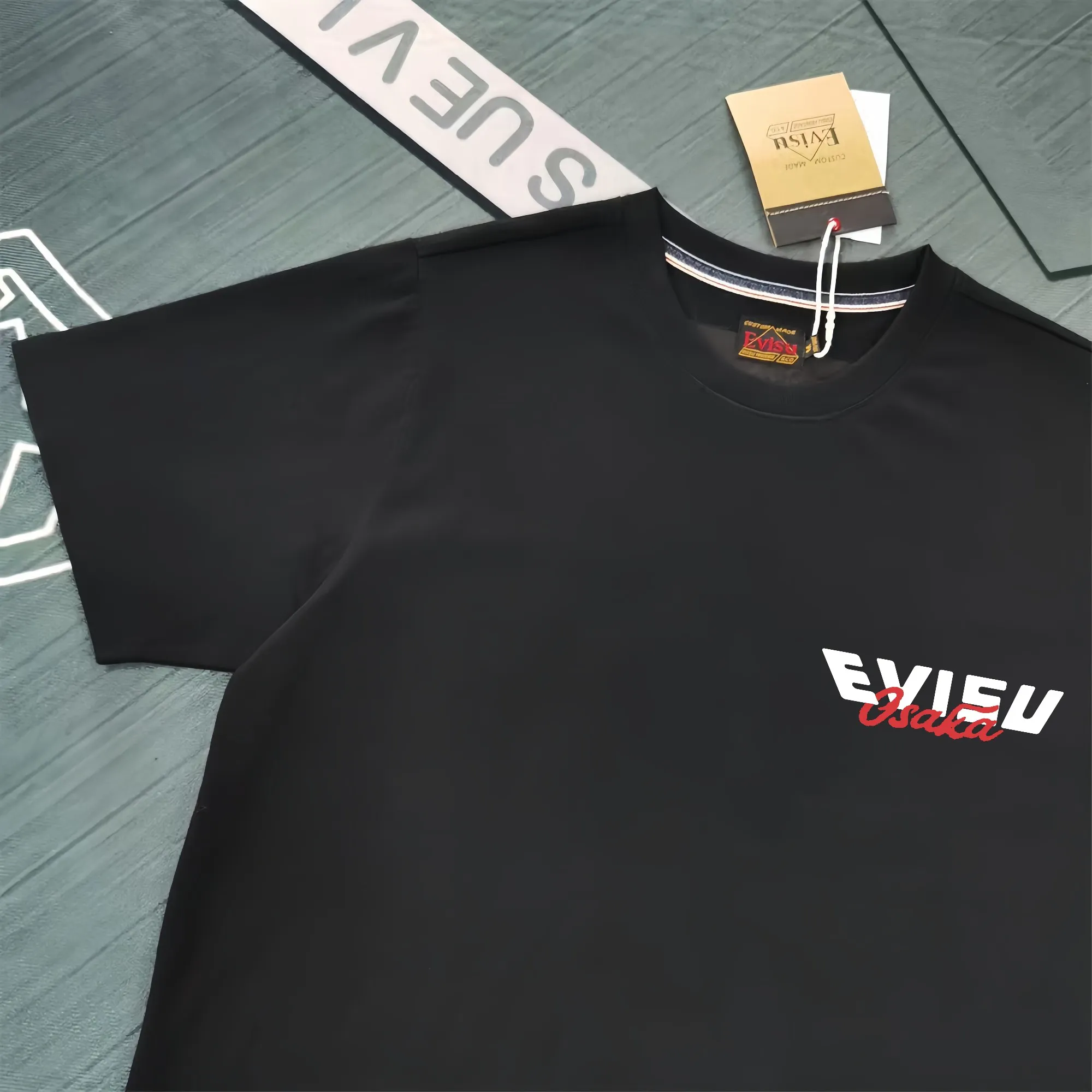 Evisu 2025New Arrival T ⚠ Quality⚠ Same Style T 。 ，Black S-XXL，White S-XXL，Gray M-XXL，Red S-XXL， Red M-XXL